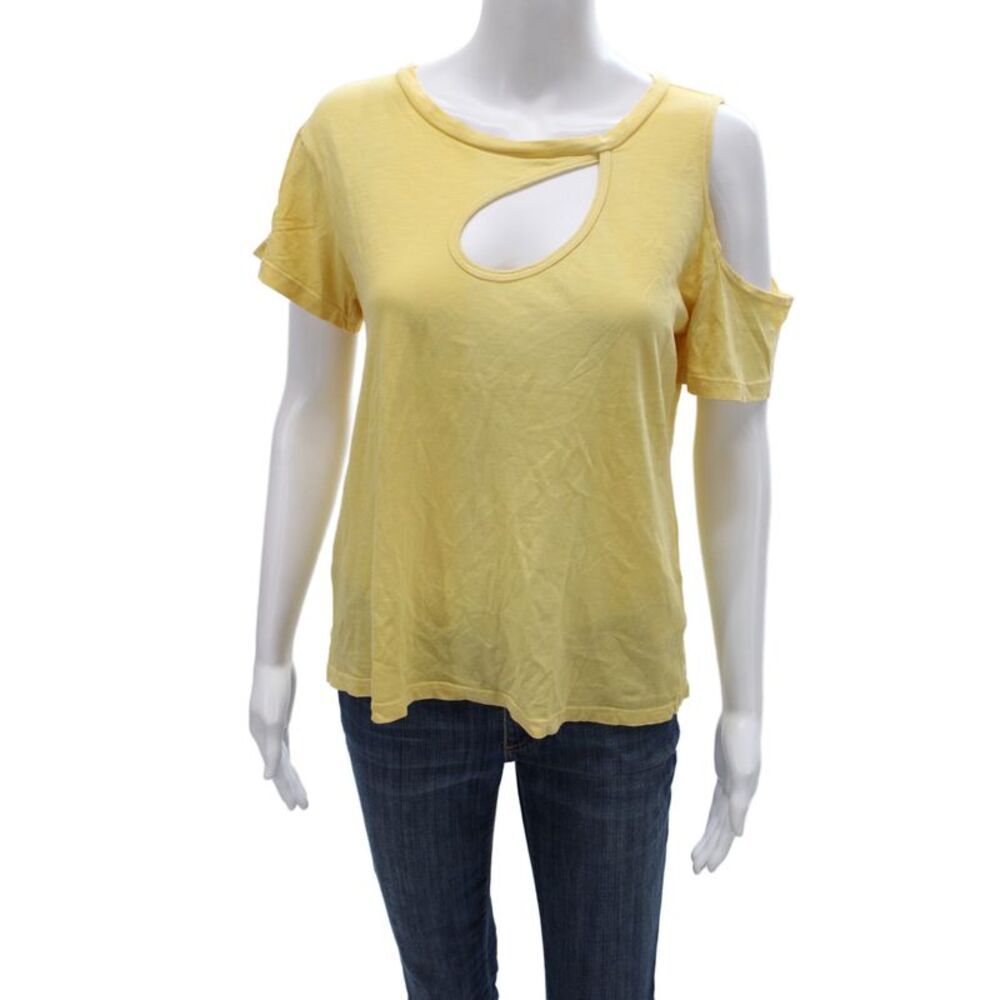 LNA Women Yellow Short Sleeve T Shirt Size S